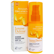 Avalon Organics, Intense Defense With Vitamin C, Sheer Moisture SPF 10, 1.7 oz (50 g)