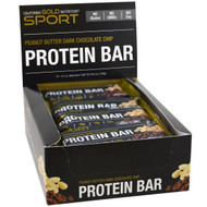California Gold Nutrition, Protein Bars, Peanut Butter Dark Chocolate Chip, 12 Bars, 2.1 oz (60 g) Each