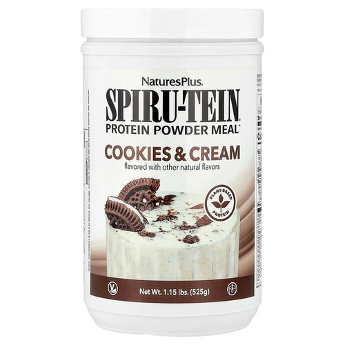 <img alt="NaturesPlus, Spiru-Tein, Protein Powder Meal, Cookies & Cream, 1.15 lbs (525 g)" title="NaturesPlus, Spiru-Tein, Protein Powder Meal, Cookies & Cream, 1.15 lbs (525 g),097467458871"