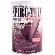 Natures Plus, Spiru-Tein Whey, High Protein Energy Meal, Chocolate, 1 lb. (448 g) (Discontinued Item)