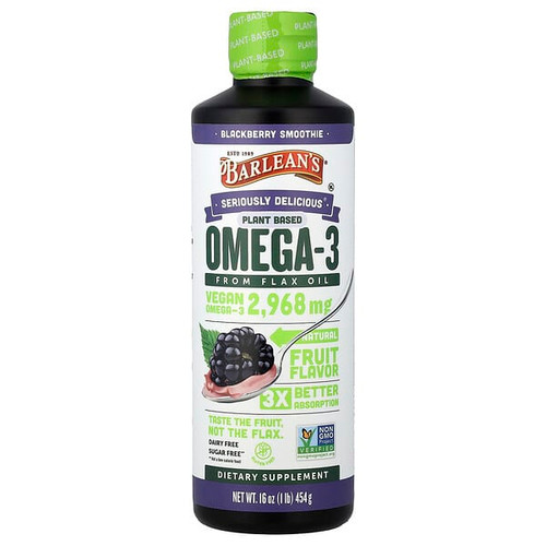 <img alt="Barleans, Seriously Delicious, Plant Based Omega-3 from Flax Oil, Blackberry Smoothie, 16 oz (454 g)" title="Barleans, Seriously Delicious, Plant Based Omega-3 from Flax Oil, Blackberry Smoothie, 16 oz (454 g),705875000390"