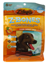 Zukes, Z-Bones Dog Dental Chews, Clean Carrot Crisp - 8.25 oz
