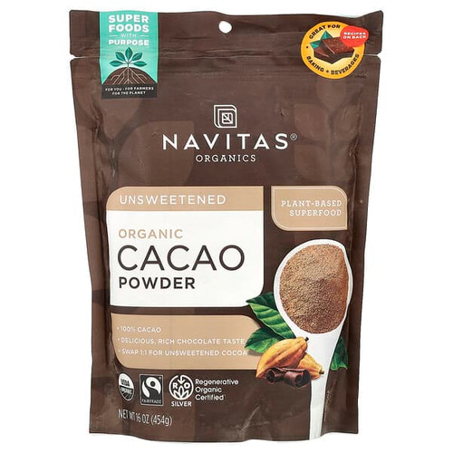 <img alt="Navitas Organics, Organic Cacao Powder, Unsweetened, 16 oz (454 g)" title="Navitas Organics, Organic Cacao Powder, Unsweetened, 16 oz (454 g),858847000840"