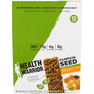 Health Warrior, Pumpkin Seed Superfood Bar, Honey Cracked Pepper with Turmeric, 12 Bars, 1.23 oz (35 g) Each