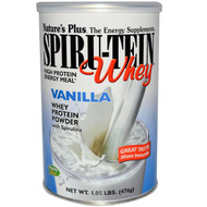 Natures Plus, Spiru-Tein Whey, High Protein Energy Meal, Vanilla, 1.05 lbs (476 g)