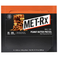 MET-Rx, Big 100, Meal Replacement Bar, Peanut Butter Pretzel, 9 Bars, 3.52 oz (100 g) Each