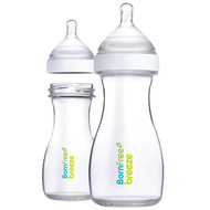 Born Free, Breeze, Baby Bottles, Glass, Medium Flow, 1m+, 2 Pack, 9 oz (266 ml) Each
