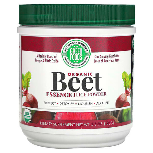 <img alt="Green Foods, Organic Beet Essence Juice Powder, 5.3 oz (150 g)" title="Green Foods, Organic Beet Essence Juice Powder, 5.3 oz (150 g),083851208139"