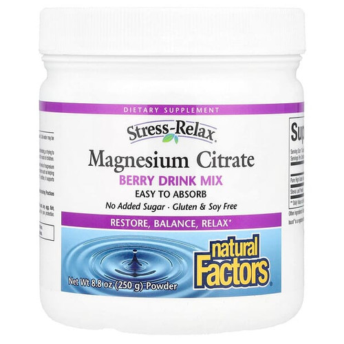 <img alt="Natural Factors, Stress-Relax, Magnesium Citrate Powder, Berry Drink Mix, 8.8 oz (250 g)" title="Natural Factors, Stress-Relax, Magnesium Citrate Powder, Berry Drink Mix, 8.8 oz (250 g),068958035406"