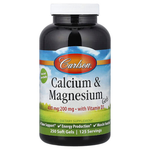 <img alt="Carlson, Calcium & Magnesium Gels with Vitamin D3, 250 Soft Gels" title="Carlson, Calcium & Magnesium Gels with Vitamin D3, 250 Soft Gels,088395051722"