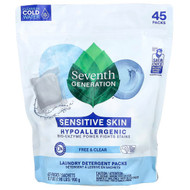 <img alt="Seventh Generation, Laundry Detergent Packs, Free & Clear, Fragrance Free, 45 Packs, 1.98 lbs (900 g)" title="Seventh Generation, Laundry Detergent Packs, Free & Clear, Fragrance Free, 45 Packs, 1.98 lbs (900 g),732913229772"