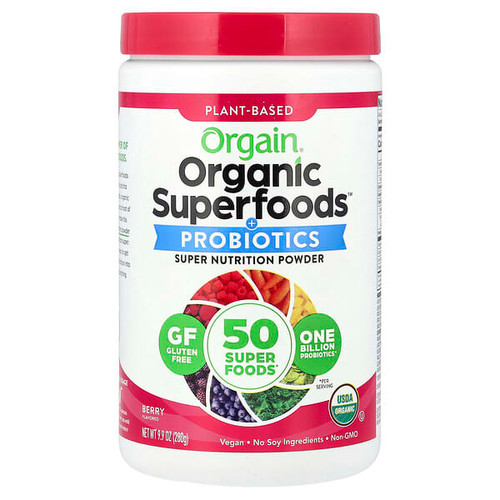 <img alt="Orgain, Organic Superfoods + Probiotics Super Nutrition Powder, Berry, 9.9 oz (280 g)" title="Orgain, Organic Superfoods + Probiotics Super Nutrition Powder, Berry, 9.9 oz (280 g),851770003964"