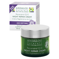 Andalou Naturals, Night Repair Cream, Resveratrol Q10, Age-Defying, 1.7 oz (50 g)