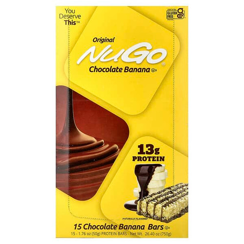 <img alt="NuGo Nutrition, Protein Bars, Chocolate Banana, 15 Bars, 1.76 oz (50 g) Each" title="NuGo Nutrition, Protein Bars, Chocolate Banana, 15 Bars, 1.76 oz (50 g) Each,691535507036"