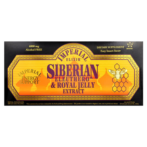 <img alt="Imperial Elixir, Siberian Eleuthero & Royal Jelly Extract, Alcohol Free, 30 Bottles, 0.34 fl oz (10 ml) Each" title="Imperial Elixir, Siberian Eleuthero & Royal Jelly Extract, Alcohol Free, 30 Bottles, 0.34 fl oz (10 ml) Each,715783393576"