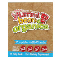 Hero Nutritional Products, Yummi Bears Organics, Complete Multi-Vitamin, Organic Fruit Flavors, 15 Daily Packs