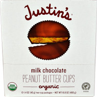 Justins Peanut Butter Cups Milk Chocolate -- 12 Two-Cup Packages