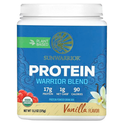 <img alt="Sunwarrior, Warrior Blend, Protein, Vanilla, 13.2 oz (375 g)" title="Sunwarrior, Warrior Blend, Protein, Vanilla, 13.2 oz (375 g),814784024301"