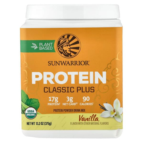 <img alt="Sunwarrior, Classic Plus Protein, Vanilla, 13.2 oz (375 g)" title="Sunwarrior, Classic Plus Protein, Vanilla, 13.2 oz (375 g),814784024202"
