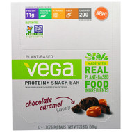 Vega, Snack Bar, Chocolate Caramel, 12 Bars, 1.48 oz (42 g) Each
