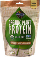 Garden of Life, Organic Plant Protein, Grain Free, Smooth Unflavored, 8.0 oz (226 g)