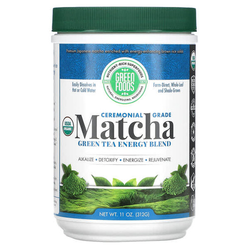 <img alt="Green Foods, Ceremonial Grade Matcha Green Tea Energy Blend, 11 oz (312 g)" title="Green Foods, Ceremonial Grade Matcha Green Tea Energy Blend, 11 oz (312 g),083851209228"