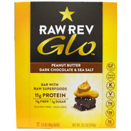 Raw Rev, Glo, Peanut Butter Dark Chocolate & Sea Salt, 12 Bars, 1.6 oz (46 g) Each