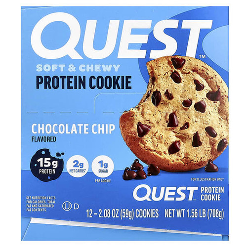 <img alt="Quest Nutrition, Protein Cookie, Chocolate Chip, 12 Cookies, 2.08 oz (59 g) Each" title="Quest Nutrition, Protein Cookie, Chocolate Chip, 12 Cookies, 2.08 oz (59 g) Each,888849006090"