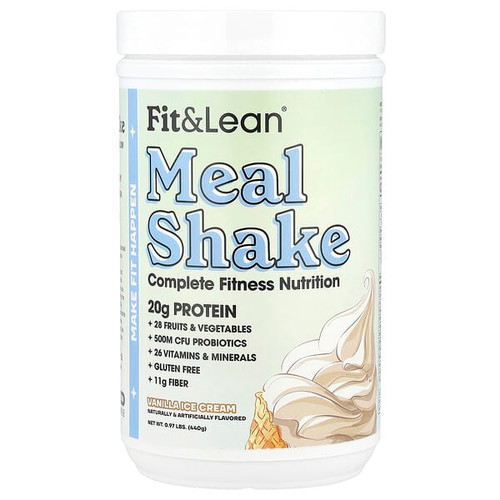 <img alt="Fit & Lean, Meal Shake, Complete Fitness Nutrition, Vanilla Ice Cream, 0.97 lb (440 g)" title="Fit & Lean, Meal Shake, Complete Fitness Nutrition, Vanilla Ice Cream, 0.97 lb (440 g),666222096445"