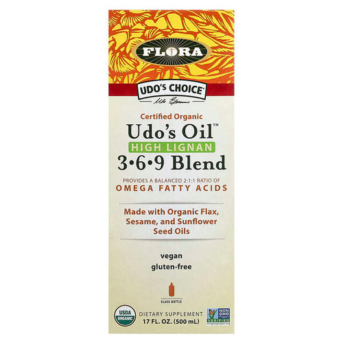 <img alt="Flora, Udos Choice, Certified Organic Udos Oil, High Lignan 3-6-9 Blend, 17 fl oz (500 ml)" title="Flora, Udos Choice, Certified Organic Udos Oil, High Lignan 3-6-9 Blend, 17 fl oz (500 ml),061998679968"