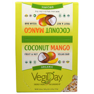 Natural Factors, VegiDay, Organic Vegan Bar, Coconut Mango, 12 Bars, 1.23 oz (35 g) Each
