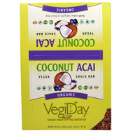 Natural Factors, VegiDay, Organic Snack Bar, Coconut Acai, 12 Bars, 1.23 oz (35 g) Each