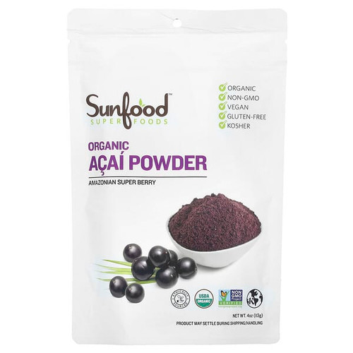 <img alt="Sunfood, Organic Acai Powder, 4 oz (113 g)" title="Sunfood, Organic Acai Powder, 4 oz (113 g),803813806018"
