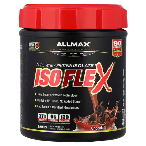 <img alt="ALLMAX, ISOFLEX, Pure Whey Protein Isolate, Chocolate, 0.9 lbs (425 g)" title="ALLMAX, ISOFLEX, Pure Whey Protein Isolate, Chocolate, 0.9 lbs (425 g),665553223667"