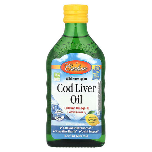 <img alt="Carlson, Wild Norwegian, Cod Liver Oil, Natural Lemon, 8.4 fl oz (250 ml)" title="Carlson, Wild Norwegian, Cod Liver Oil, Natural Lemon, 8.4 fl oz (250 ml),088395013515"