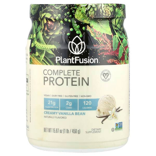 <img alt="PlantFusion, Complete Protein, Creamy Vanilla Bean, 1 lb (450 g)" title="PlantFusion, Complete Protein, Creamy Vanilla Bean, 1 lb (450 g),890985001907"