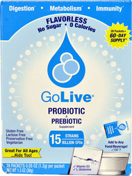 GoLive Probiotic and Prebiotic Drink Mix Flavorless Flavorless -- 15 billion CFUs - 28 Packets