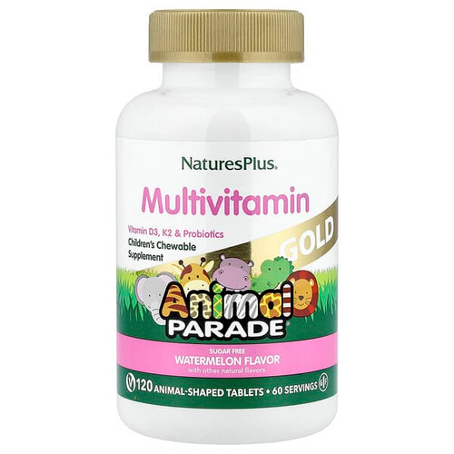 <img alt="NaturesPlus, Animal Parade Gold, Childrens Chewable Multivitamin, Watermelon, 120 Animal-Shaped Tablets" title="NaturesPlus, Animal Parade Gold, Childrens Chewable Multivitamin, Watermelon, 120 Animal-Shaped Tablets,097467299382"