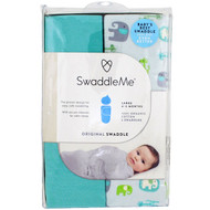 Summer Infant, Swaddle Me, Original Swaddle, Large, 4-6 Months, Elephant Pebble, 2 Swaddles