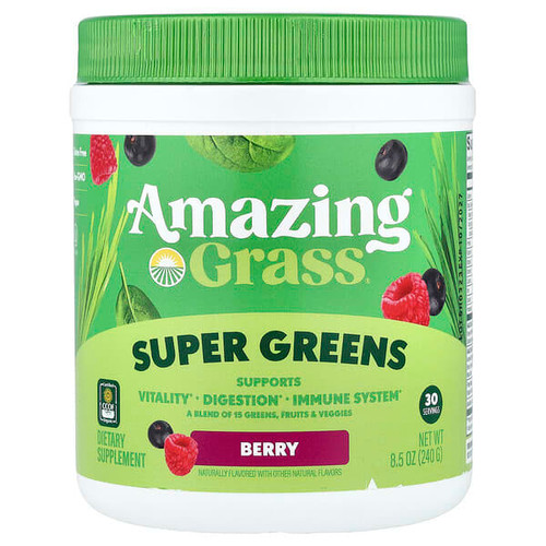 <img alt="Amazing Grass, Super Greens, Berry, 8.5 oz (240 g)" title="Amazing Grass, Super Greens, Berry, 8.5 oz (240 g),829835937004"