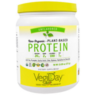 Natural Factors, VegiDay, Raw Organic Plant-Based Protein, Unflavored , 13.09 oz (371 g)