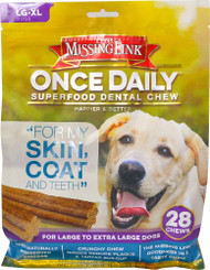 The Missing Link Once Daily Superfood Dental Chew Skin Coat & Teeth LG-XL Dogs - 28 Chews