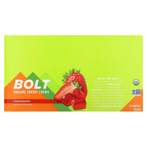 <img alt="ProBar, Bolt, Organic Energy Chews, Strawberry, 12 Packs, 2.1 oz (60 g) Each" title="ProBar, Bolt, Organic Energy Chews, Strawberry, 12 Packs, 2.1 oz (60 g) Each,853152100544"
