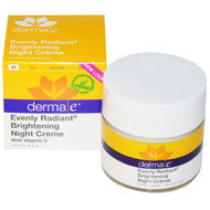 Derma E, Evenly Radiant Brightening Night Cream, with Vitamin C, 2 oz (56 g)