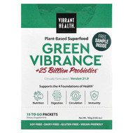 <img alt="Vibrant Health, Green Vibrance +25 Billion Probiotics, Version 21.0, 15 To Go Packets, 5.82 oz (165 g)" title="Vibrant Health, Green Vibrance +25 Billion Probiotics, Version 21.0, 15 To Go Packets, 5.82 oz (165 g),074306800213"