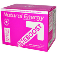 EBOOST, Natural Energy, Pink Lemonade, 20 Packets, 6.8 g Each