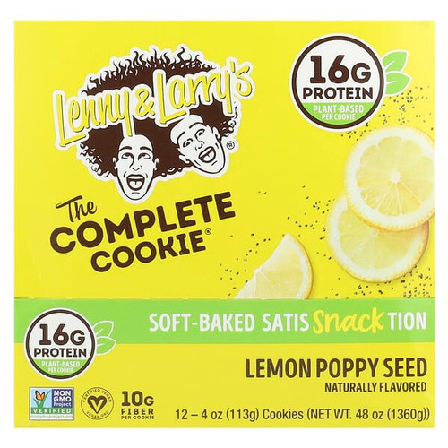 <img alt="Lenny & Larrys, The Complete Cookie, Lemon Poppy Seed, 12 Cookies, 4 oz (113 g) Each" title="Lenny & Larrys, The Complete Cookie, Lemon Poppy Seed, 12 Cookies, 4 oz (113 g) Each,787692835584"