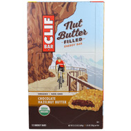 Clif Bar, Organic Nut Butter Filled Energy Bar, Chocolate Hazelnut Butter, 12 Energy Bars, 1.76 oz (50 g) Each