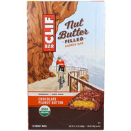 Clif Organic Nut Butter Filled Energy Bars Chocolate Peanut Butter -- 12 Bars