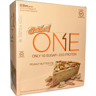 One Brands, One Bar, Peanut Butter Pie Flavor, 12 Bars, 2.12 oz (60 g) Each